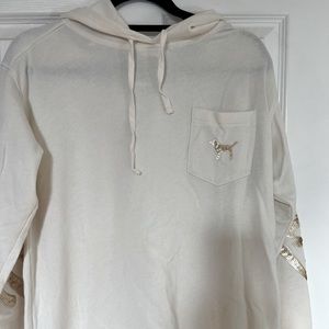 Pink Victoria Secret pullover cream hoodie